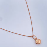 Set Cadena y Dije Veneciana + Corazon Soplado 1,55gr / Oro Rosa 18K &