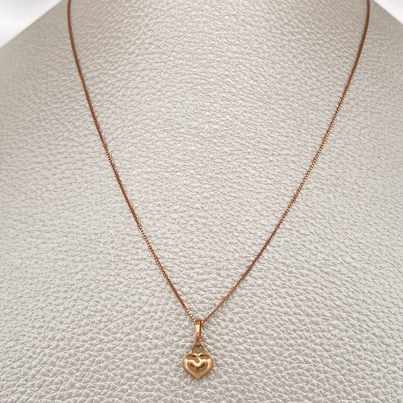 Set Cadena y Dije Veneciana + Corazon Soplado 1,55gr / Oro Rosa 18K &