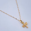 Set Cadena y Dije Flor Espejo +  Libelula 0,75gr / Oro Amarillo 18K &