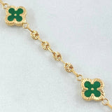 Bracelet GC Clover Green 3.95gr / 7.1in / 18K Gold Yellow ©