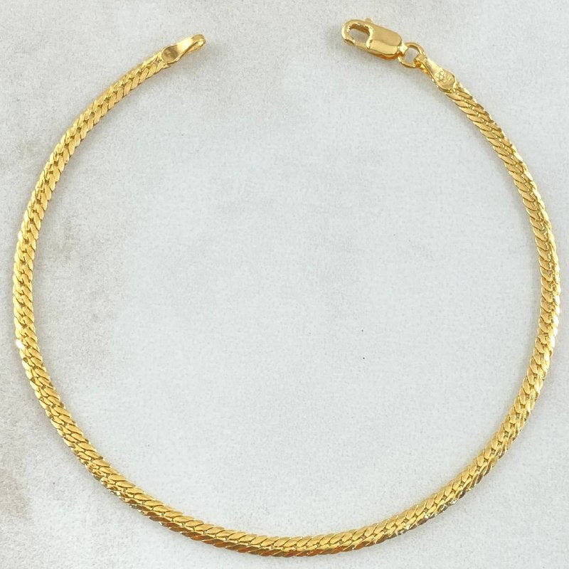 Flat Snake Bracelet 1.6gr / 7.1in / +3 18K Gold ©