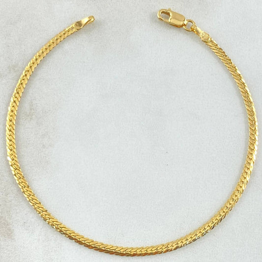 Flat Snake Bracelet 1.65gr / 7.1in / +3 18K Gold