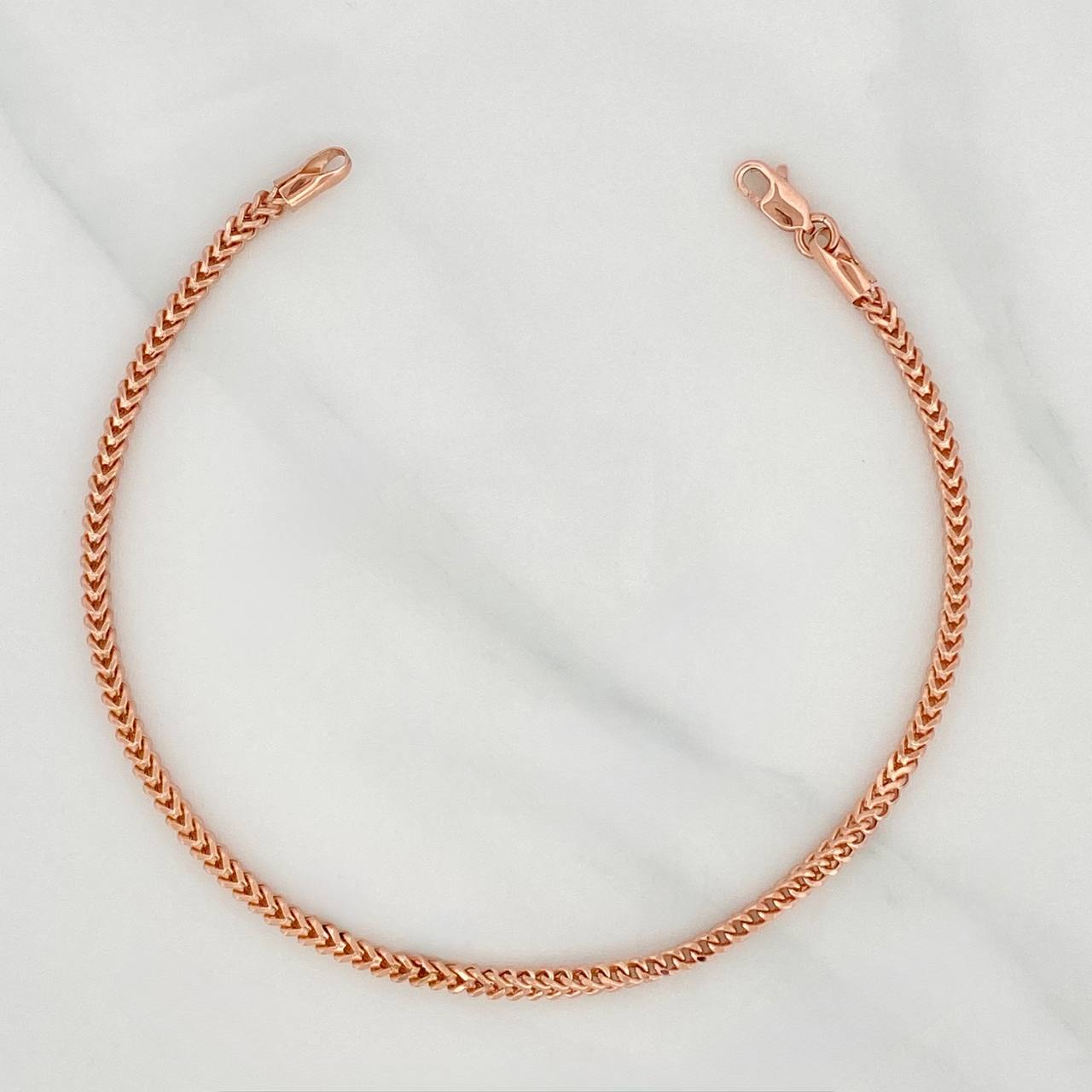 Pulso Franco 3.5g / 7 3/4 in / 2.21mm Oro Rosa 18K