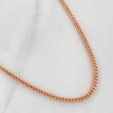 Cadena Franco 9g / 24 in / 2.27mm Oro Rosa 18K