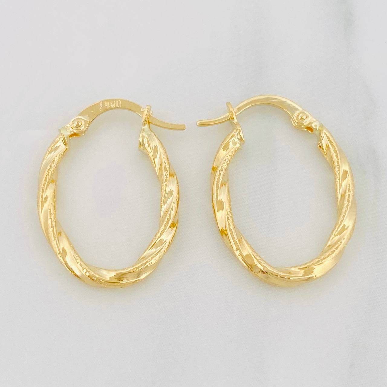 Candongas Mary Ovaladas 1.35g / 3/4 in Oro Amarillo 18K