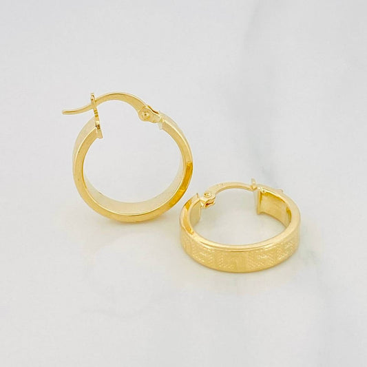 Hoop Earrings Tribal 2.3g / 3/4 in Yellow Gold 18K
