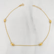 Tobillera Aro Seguido Cafe 1.75g / 9 3/4 in / 1.3mm Oro Amarillo 18K