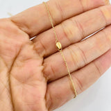 Tobillera Aro Seguido Cafe 1.75g / 9 3/4 in / 1.3mm Oro Amarillo 18K