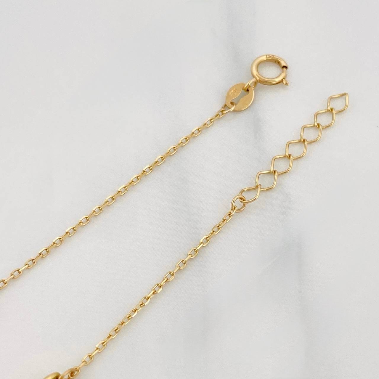 Tobillera Aro Seguido Cafe 1.75g / 9 3/4 in / 1.3mm Oro Amarillo 18K