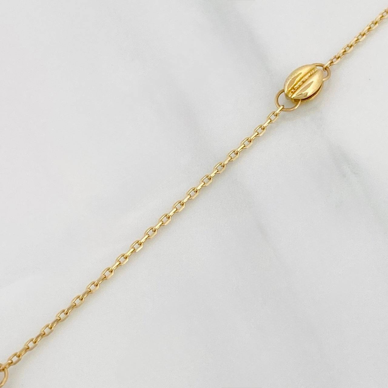 Tobillera Aro Seguido Cafe 1.75g / 9 3/4 in / 1.3mm Oro Amarillo 18K