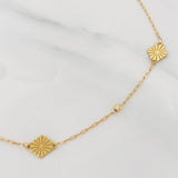Alternating Rhombus Box Anklet 1.65g / 9 3/4 in / 0.85mm 18K Yellow Gold