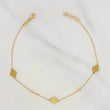 Alternating Rhombus Box Anklet 1.65g / 9 3/4 in / 0.85mm 18K Yellow Gold