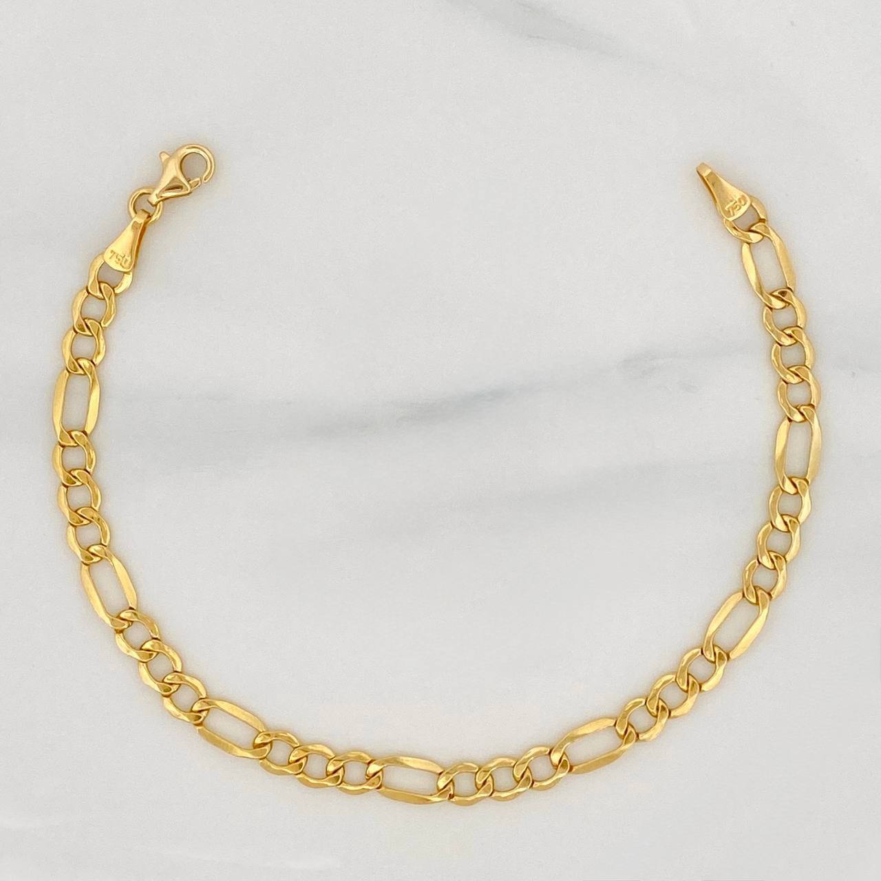 Pulso Figaro 2.8g / 7 in / 4.5mm Oro Amarillo 18K