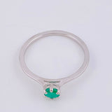 Anillo Solitario Esmeralda 18Pts 1.5 g / T6 3/4 Oro Blanco 18K