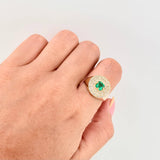Dense Sun Ring Diamonds 72Pts Emerald 40Pts 6.25 g / T7 Yellow Gold 18K