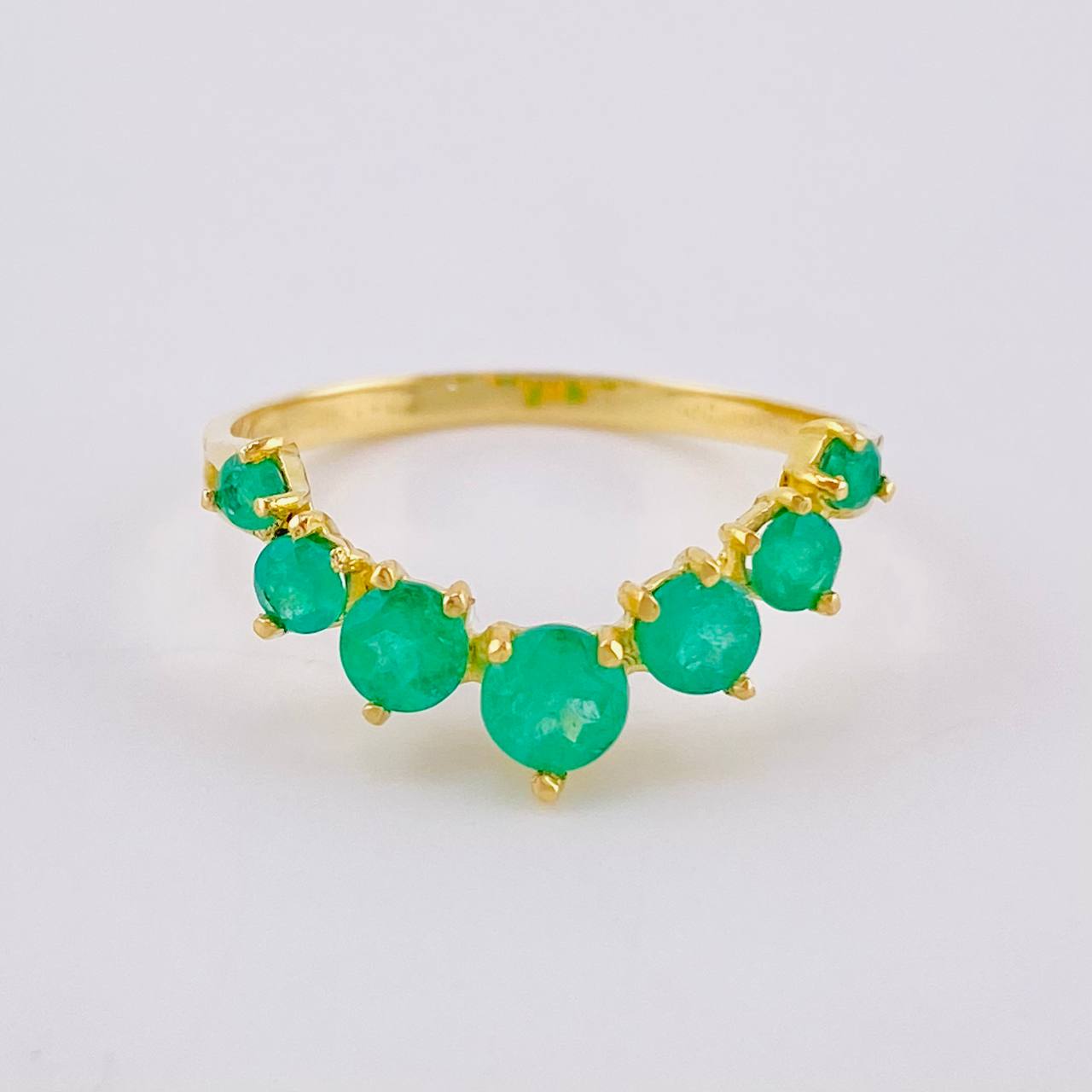 Crown Ring Emeralds 93Pts 2.3 g / T9 Yellow Gold 18K