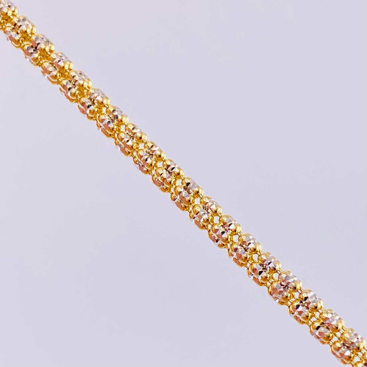 Cadena Ice 19.05g / 60cm / 3.1mm Dos Oros Amarillo Blanco 18K
