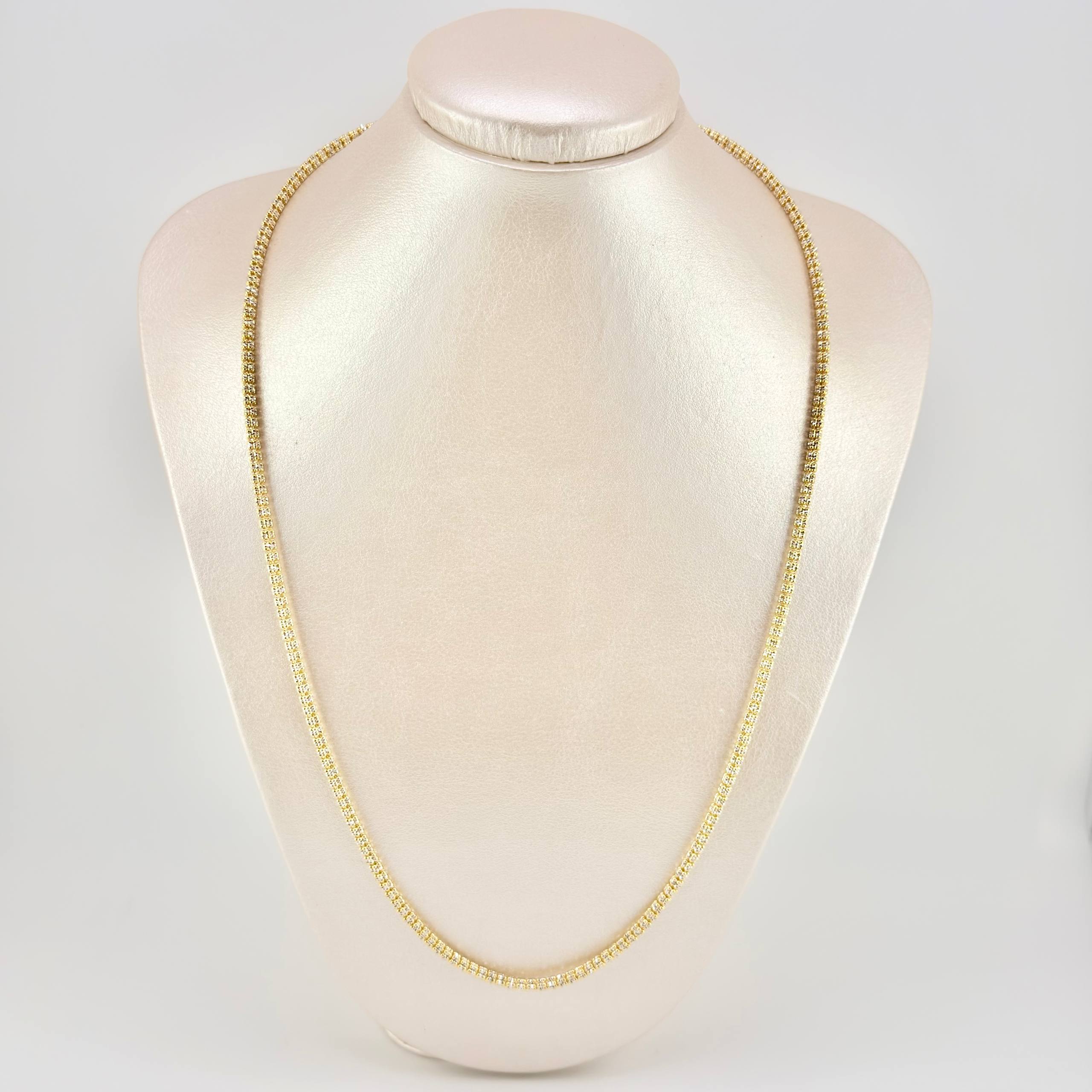 Ice Chain 20 g / 23 3/4 in / 3.2 mm Two-Tone Yellow White 18K Gold