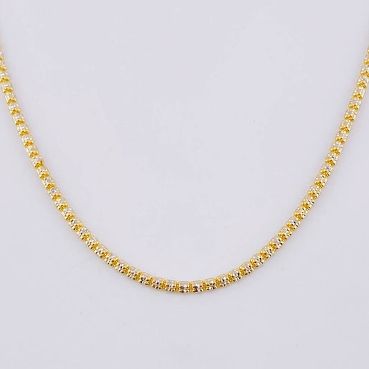 Ice Chain 12.25 g / 23 3/4 in / 2.4 mm Two-Tone Yellow White Gold 18K