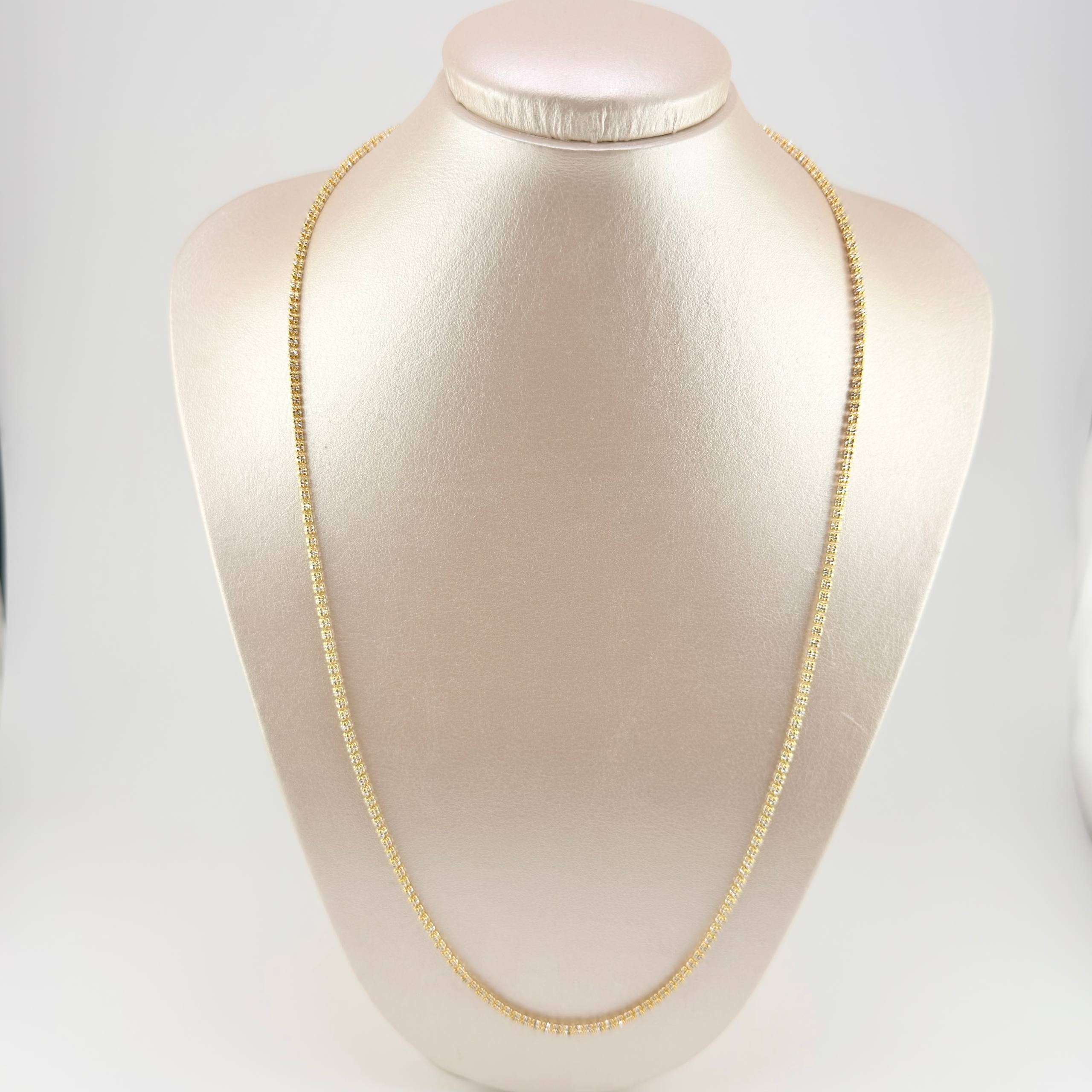 Ice Chain 12.25 g / 23 3/4 in / 2.4 mm Two-Tone Yellow White Gold 18K