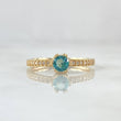 Solitaire Solitaire Crowned 1.85gr / Size 6 / White Zircons Light Blue 18K Yellow Gold ©