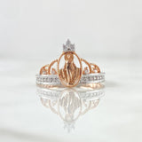 Virgin Miraculous Crown Ring 2.25gr / Size 6 1/4 / White Zircons 18K Rose Gold ©