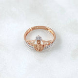 Virgin Miraculous Crown Ring 2.25gr / Size 6 1/4 / White Zircons 18K Rose Gold ©