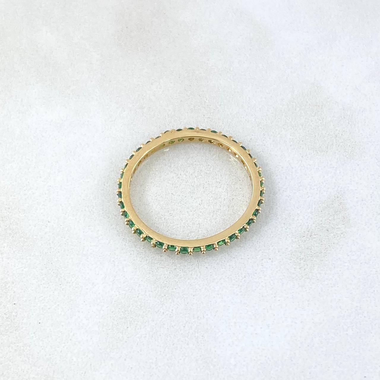 Petit Churumbela Ring 1.45gr / Size 6 1/2 / Green Zircons 18K Yellow Gold ©