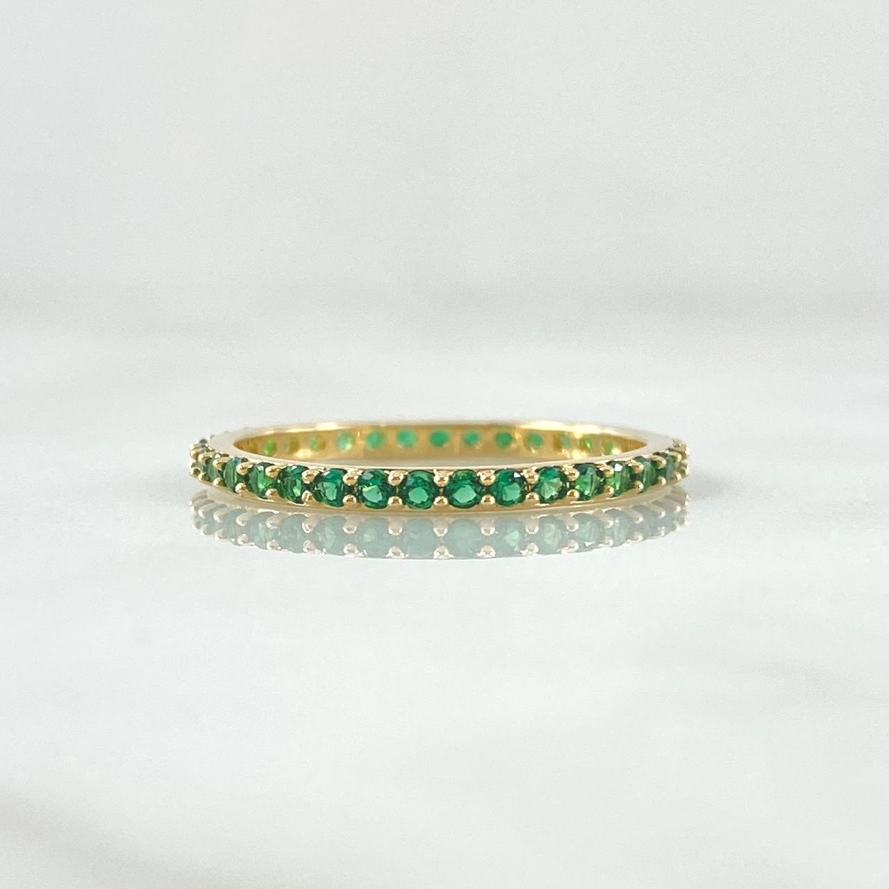Petit Churumbela Ring 1.45gr / Size 6 1/2 / Green Zircons 18K Yellow Gold ©