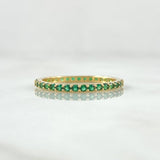 Petit Churumbela Ring 1.45gr / Size 6 1/2 / Green Zircons 18K Yellow Gold ©