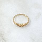Anillo 15s Corazón en Tiara 1.65gr / T7 1/4 / Circones Blancos Oro Amarillo 18K ©