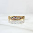 Anillo Panel Tupido 2.7gr / T7 1/4 / Circones Multicolor Oro Amarillo 18K ©