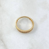 Anillo Panel Tupido 2.7gr / T7 1/4 / Circones Multicolor Oro Amarillo 18K ©