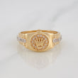 Anillo Corona 3.55g / T6 1/4 Dos Oros Amarillo Blanco 18K