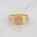 Anillo Corona 3.65g / T6 1/4 Dos Oros Amarillo Blanco 18K