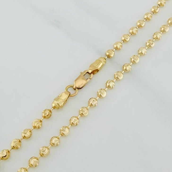 Cadena Militar Media Luna 10g / 20 in / 3mm Oro Amarillo 18K