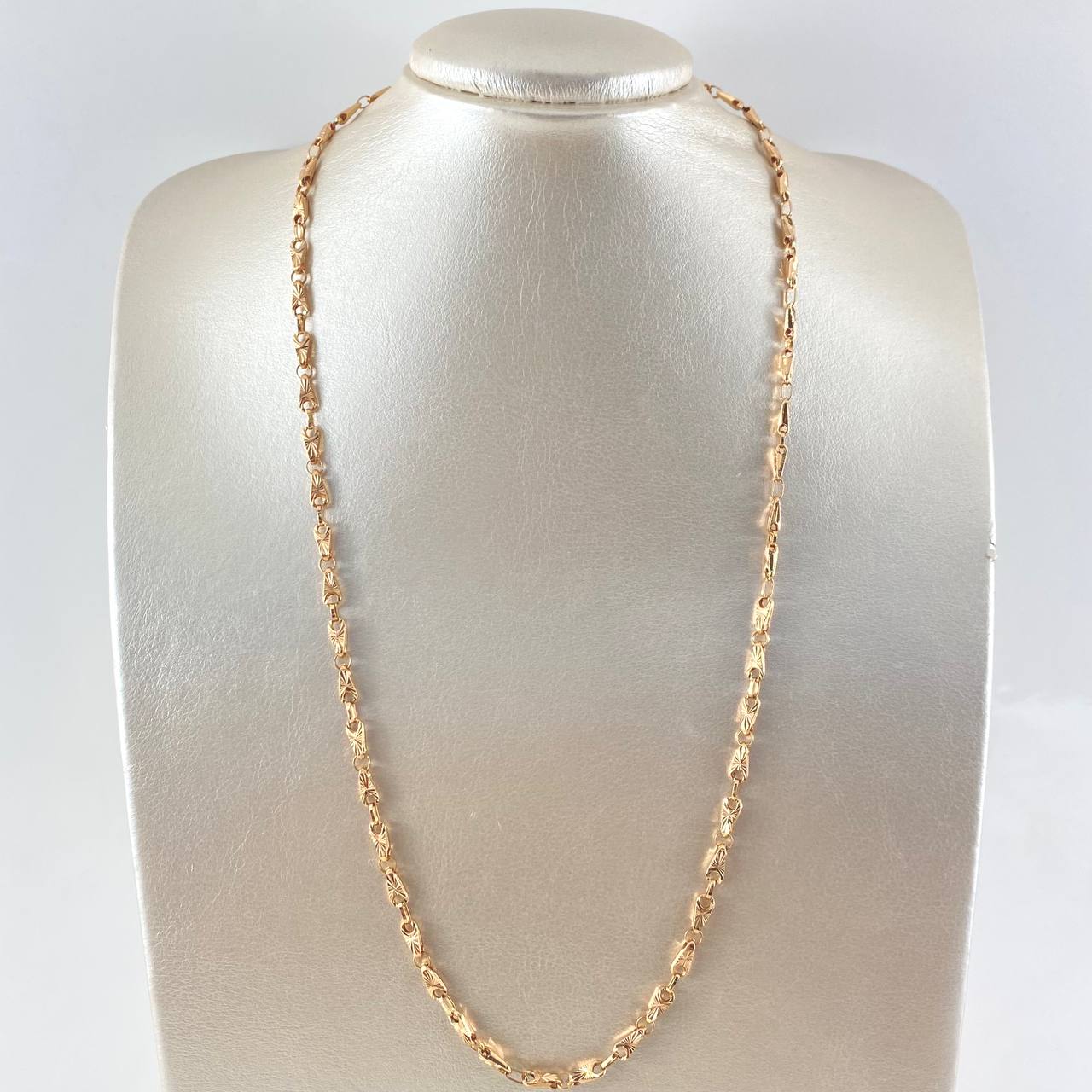 Rustic Chain Spike 11.3gr / 60cm / 4mm Diamond Cut 18K Rose Gold ©