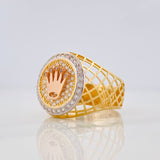 Anillo Corona 7.25g / T10 Tres Oros 18K