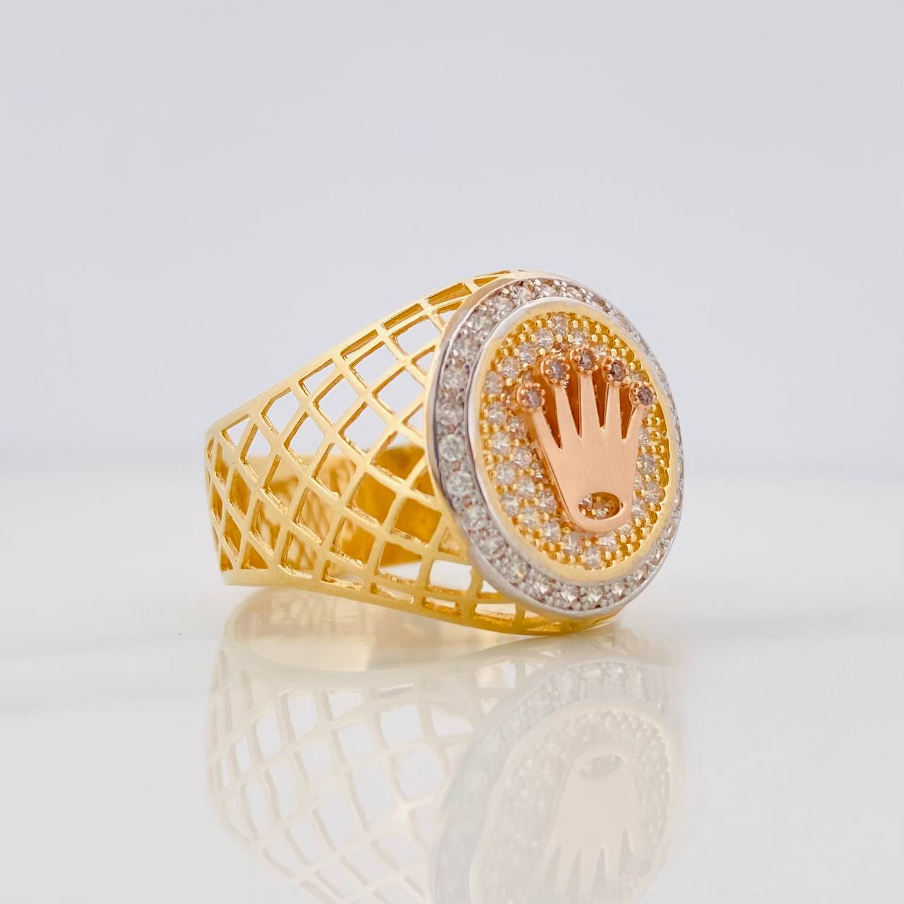 Anillo Corona 7.25g / T10 Tres Oros 18K