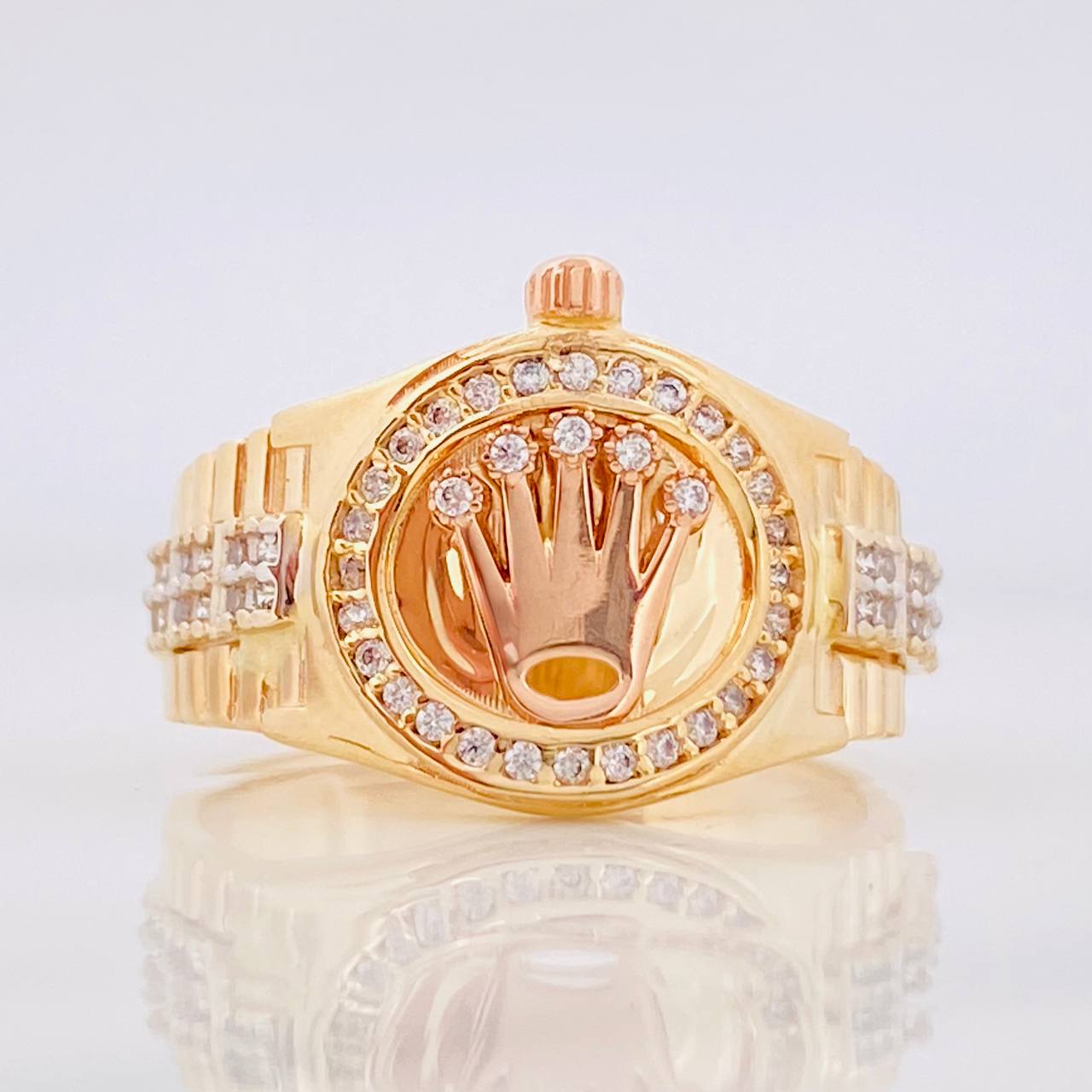 Anillo Corona Correa 6.8g / T8 1/2 Tres Oros 18K