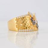 Anillo San Miguel 9.4g / T11 1/4 Tres Oros Amarillo Blanco Negro 18K