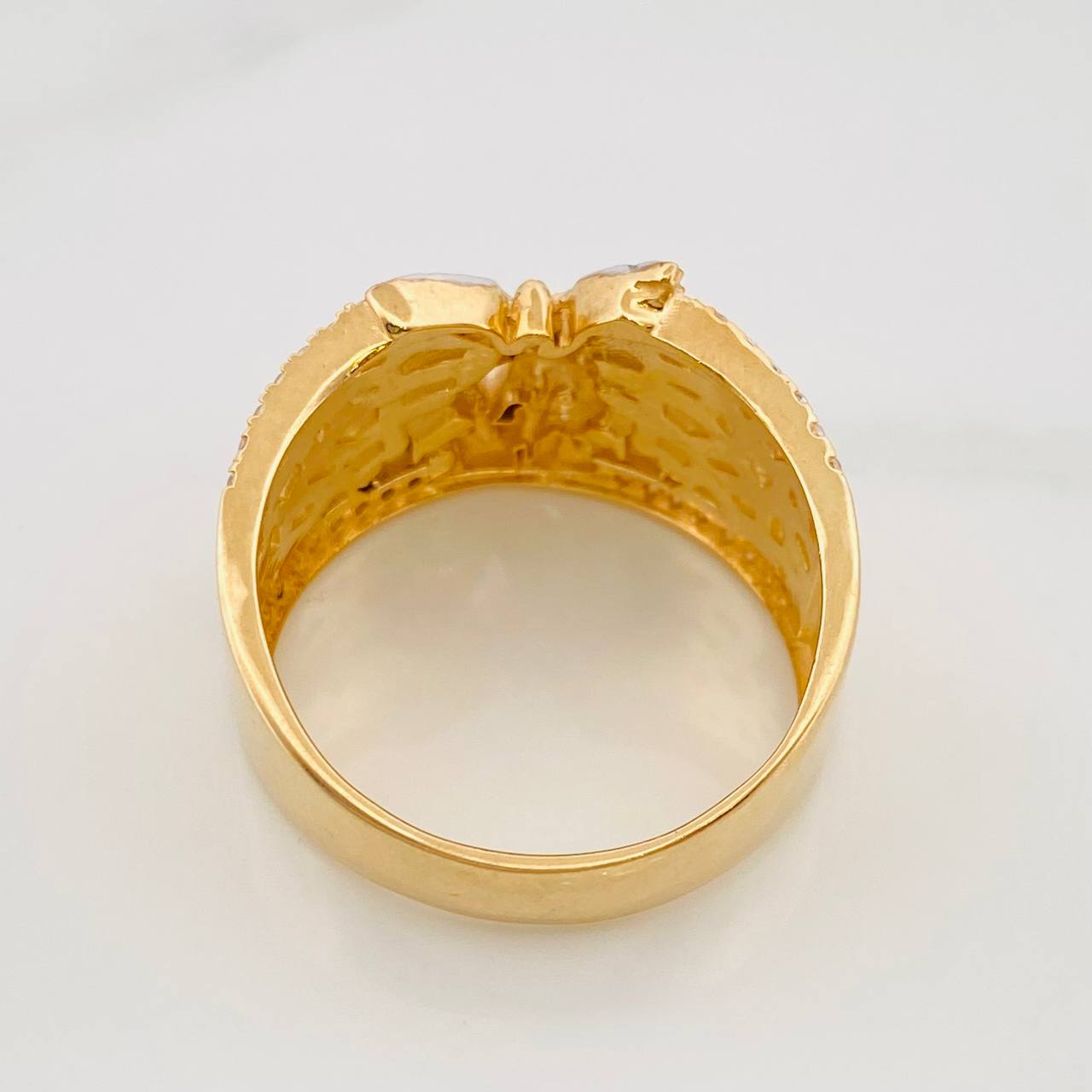 Anillo San Miguel 9.4g / T11 1/4 Tres Oros Amarillo Blanco Negro 18K