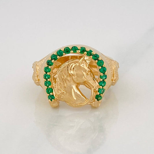 Horse Shoe Ring 13.45g / T8 1/2 Yellow Gold 18K