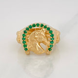 Horse Shoe Ring 13.45g / T8 1/2 Yellow Gold 18K