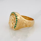Horse Shoe Ring 13.45g / T8 1/2 Yellow Gold 18K