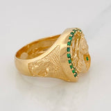 Horse Shoe Ring 13.45g / T8 1/2 Yellow Gold 18K