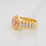 Anillo Corona Correa Movil 4.65g / T7 3/4 Tres Oros 18K