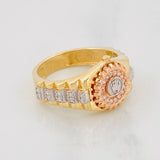 Anillo Corona Correa Movil 4.65g / T7 3/4 Tres Oros 18K