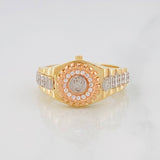 Anillo Corona Correa Movil 4.65g / T7 3/4 Tres Oros 18K
