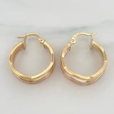 Aleja Hoop Earrings 2.8 g / 1 in Three Golds 18K